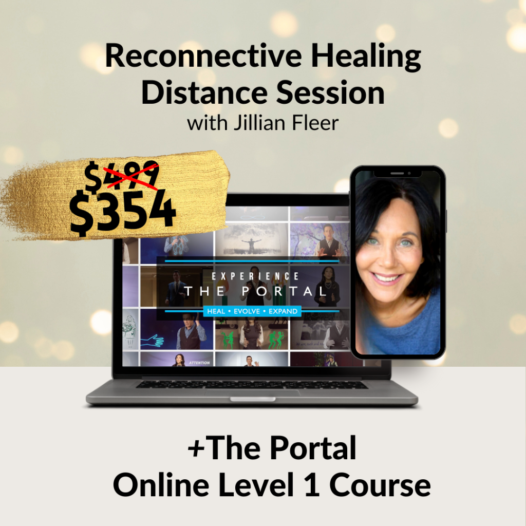 The Portal is shown on an open laptop, while the photo of Jillian Fleer is shown inside a mobile phone